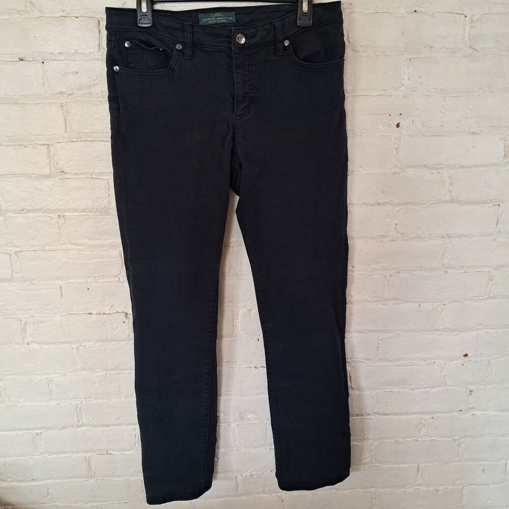 Lauren Ralph Lauren Jeans Black Denim Womens Size 8 Modern Straight Curvy